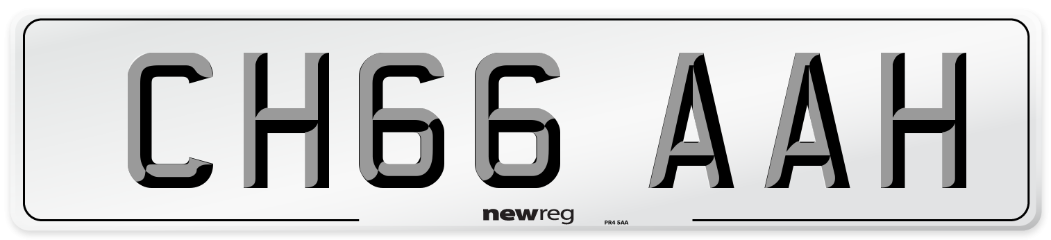 CH66 AAH Number Plate from New Reg